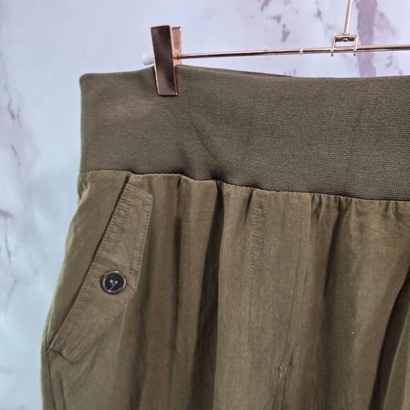 Maeve Pants Womens Small Olive Army Jogger High Rise Crop Cicerone Boho - Picture 2 of 12